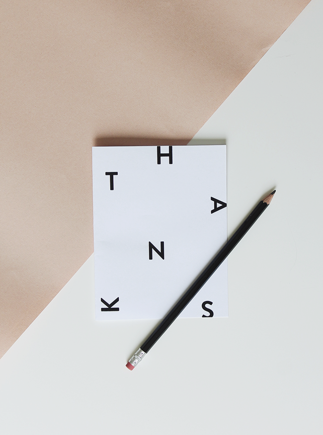 printable minimal thank you card | almost makes perfect