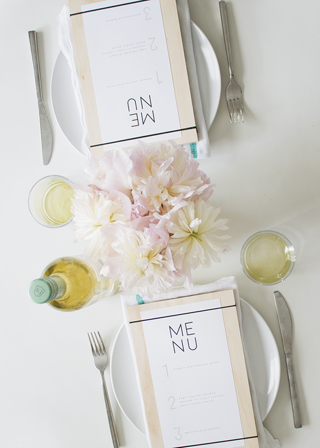 DIY wood + rubber band menus @mollymadfis