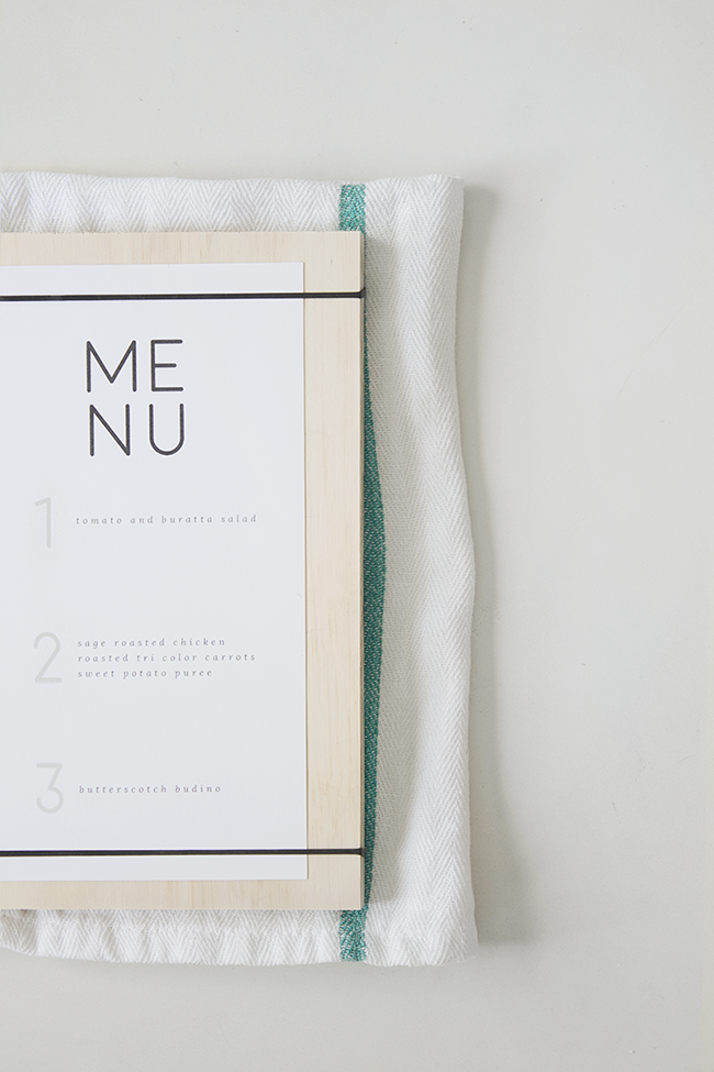 DIY wood + rubber band menus | almost makes perfect