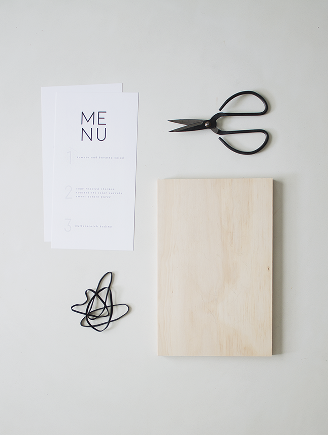 how to make wood + rubber band menus | almost makes perfect