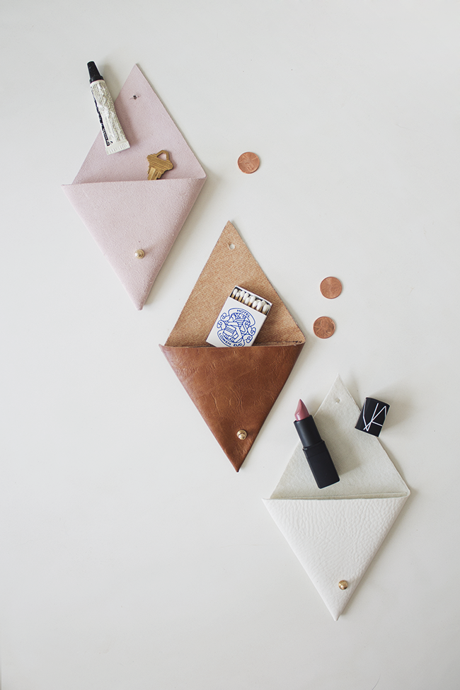 DIY triangle leather pouch – almost makes perfect