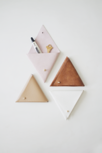 DIY triangle leather pouch