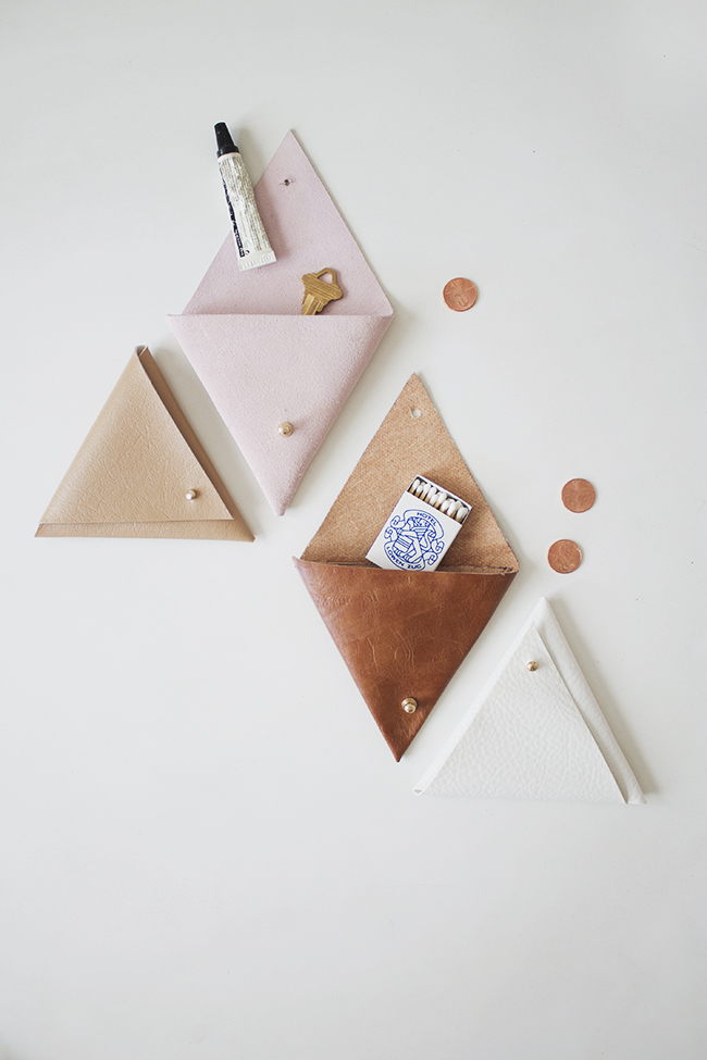 DIY triangle leather pouch – almost makes perfect