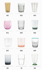 12 modern acrylic outdoor glasses