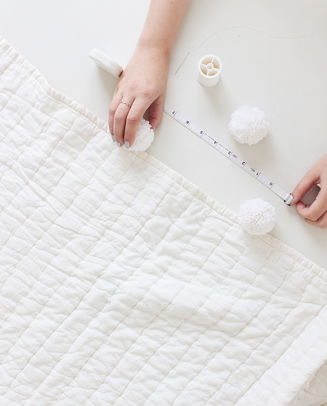 Pom-Pom Blanket DIY - A Beautiful Mess