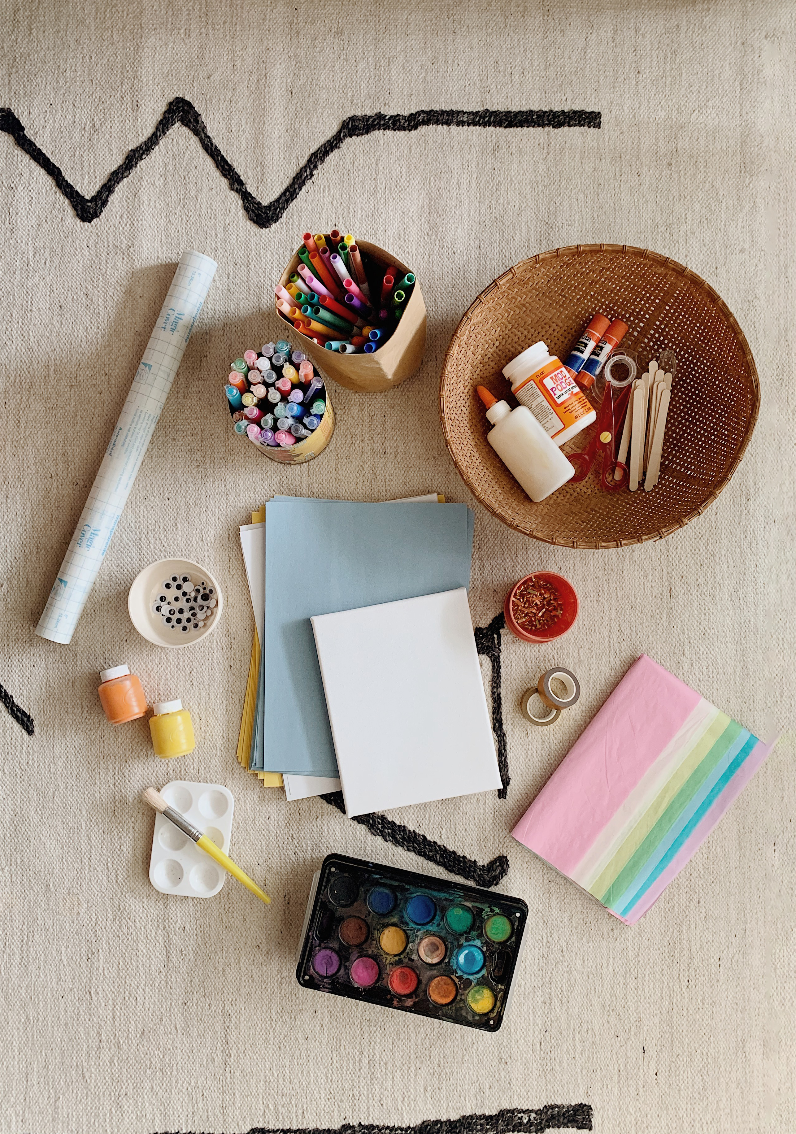 the craft supplies we're using – almost makes perfect