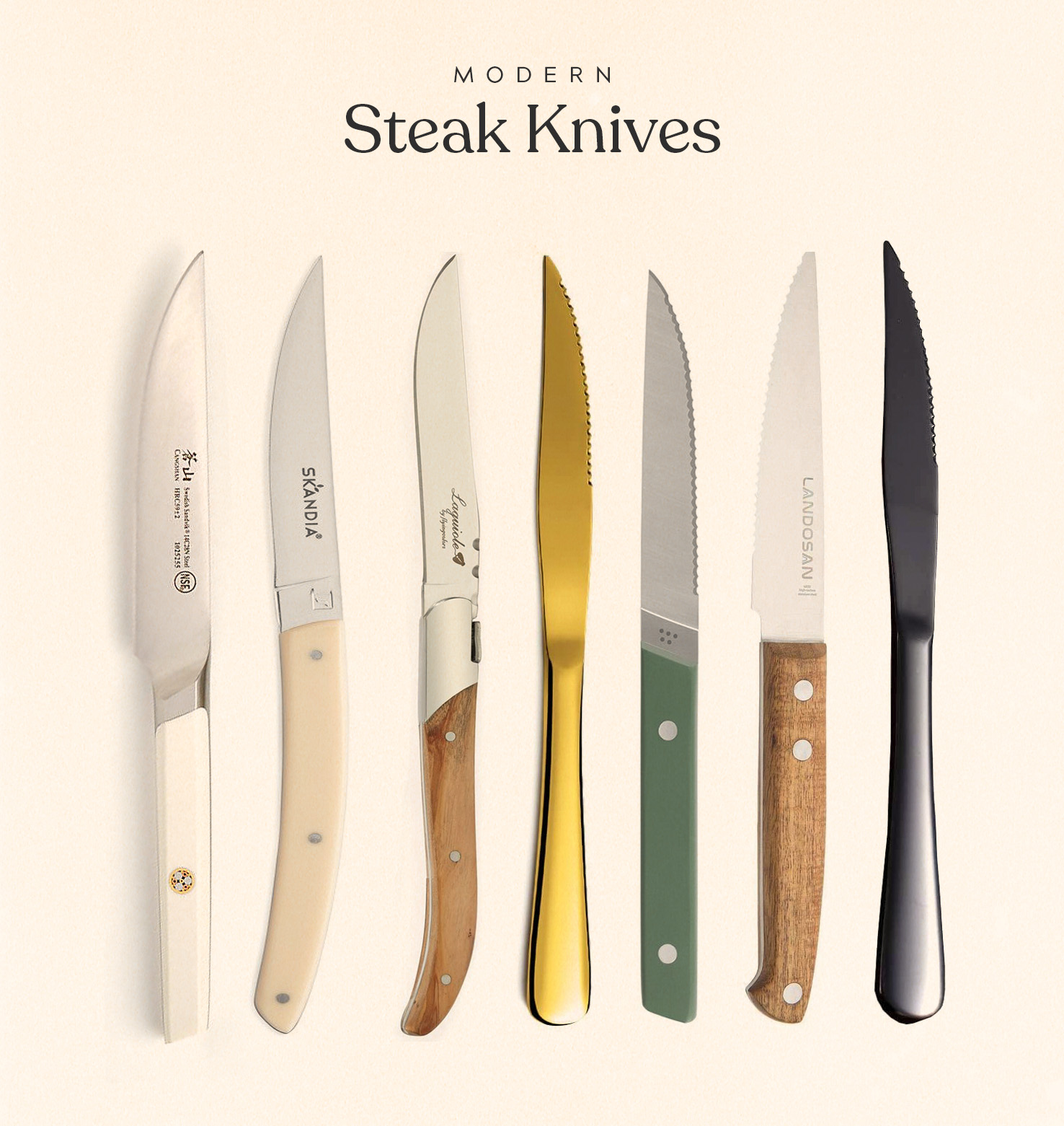 Misen Steak Knives Set of 4 - Serrated Steak Knife Set - Four Stainless  Steel Serrated Steak Knives - Black