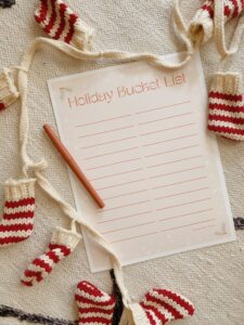 printable holiday bucket list
