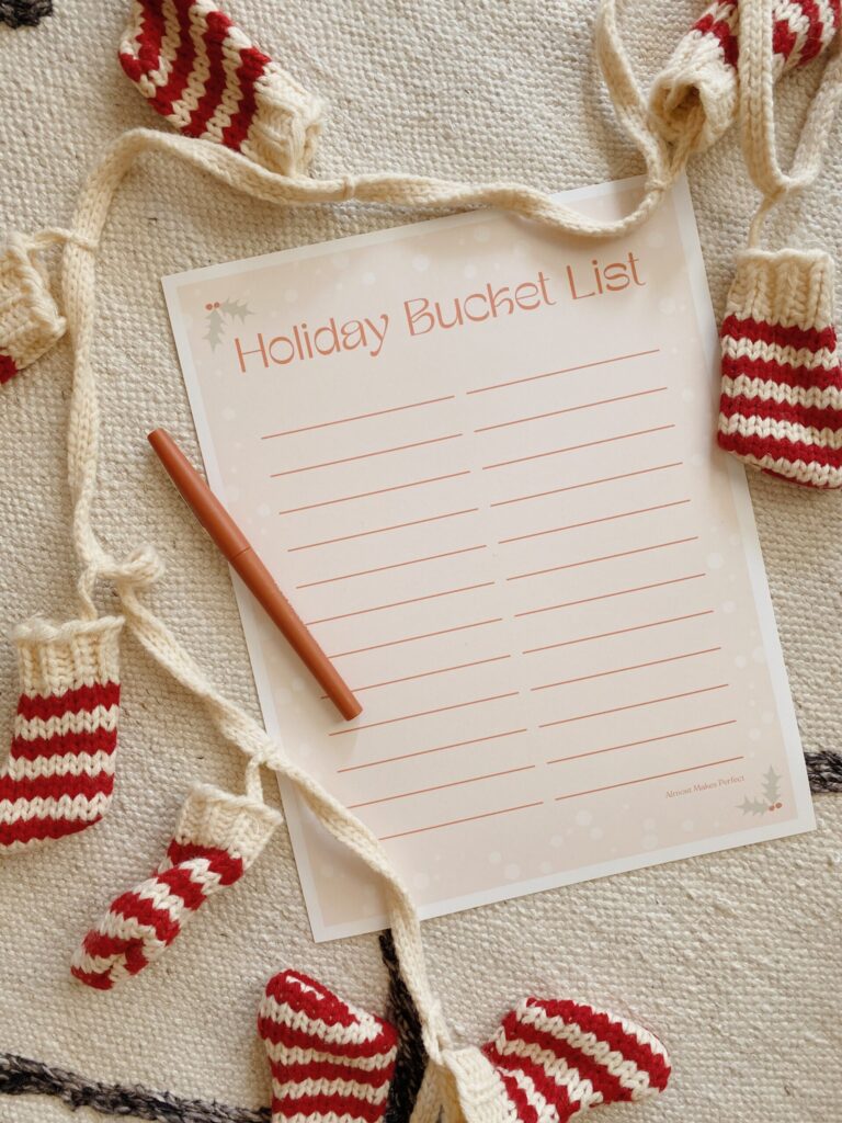 printable holiday bucket list – almost makes perfect