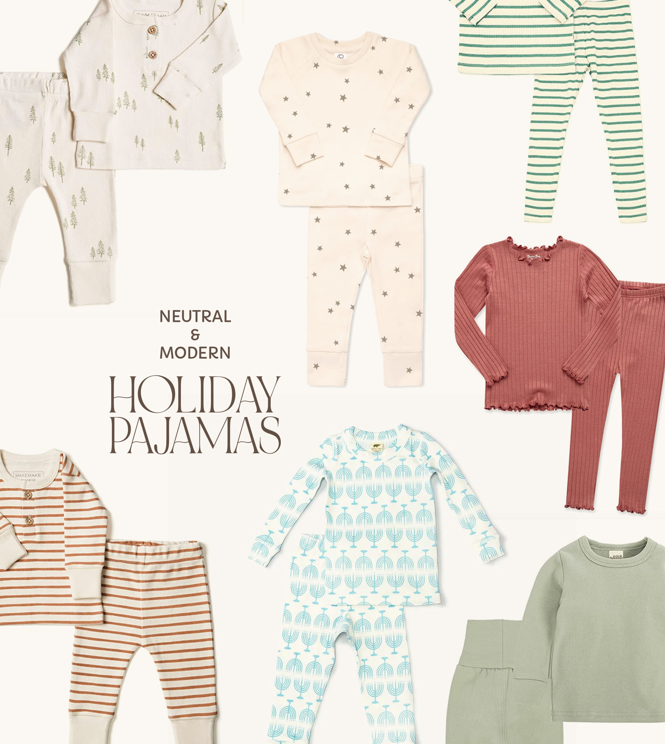 neutral holiday pajamas for kids almost makes perfect