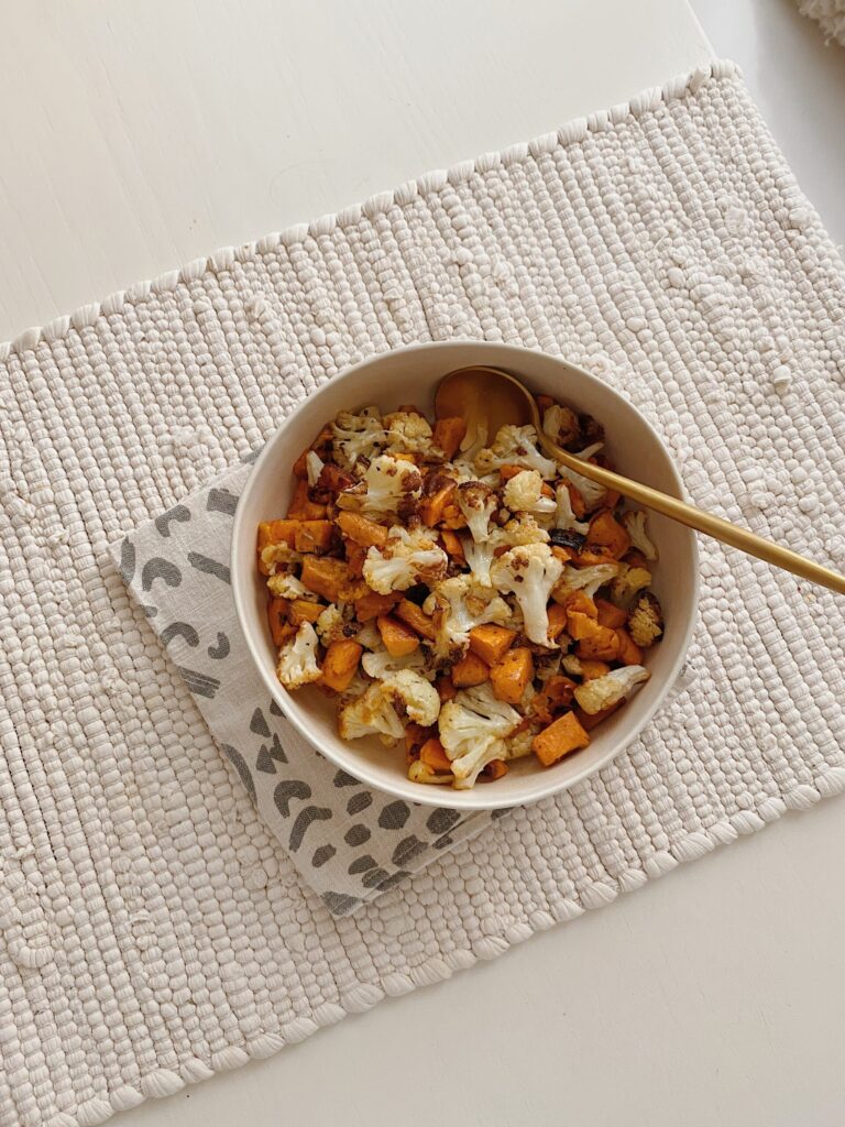 roasted sweet potato and cauliflower – almost makes perfect