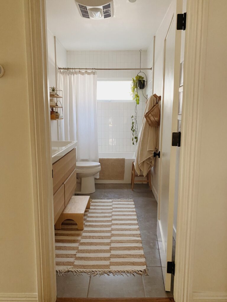 Shower Curtain Upgrade- Use a Curtain Panel Instead - Nesting With
