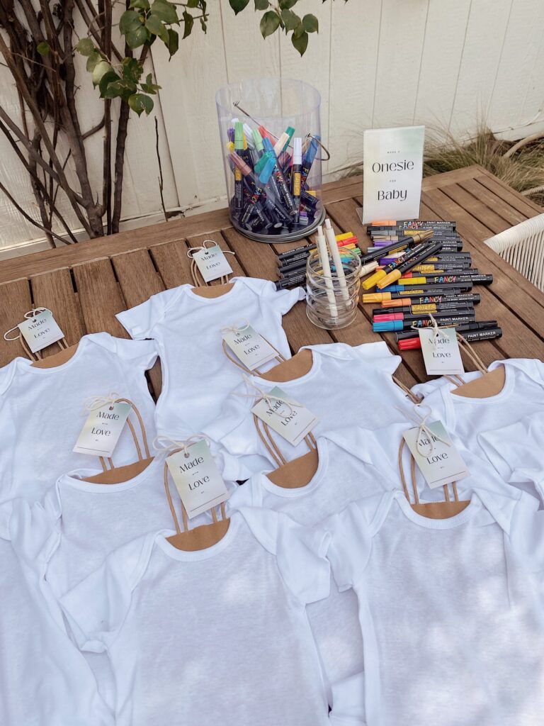 Baby shower onesie decorating that is guaranteed to look good