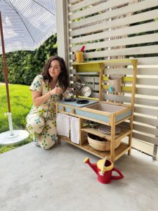 a diy outdoor mud kitchen makeover