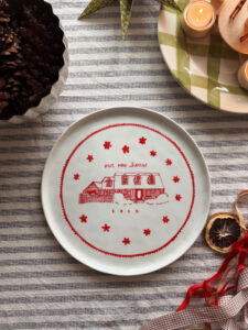 diy house portrait plate